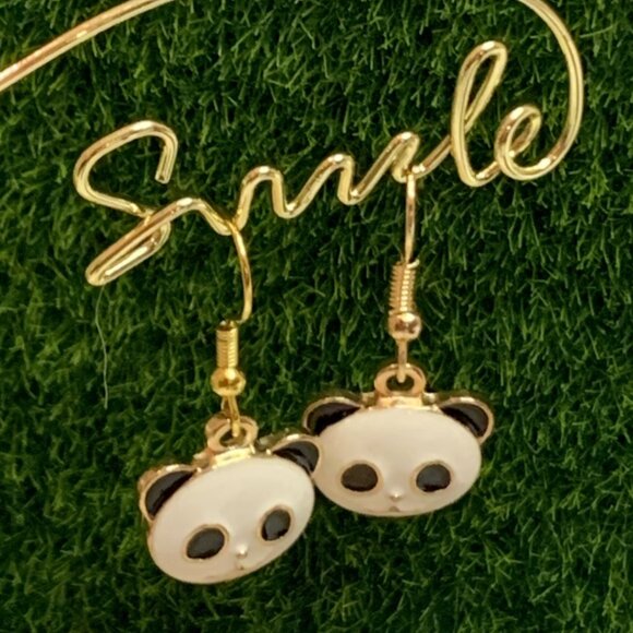 Panda Earring, Panda Bear Jewelry, Gift, Panda Jewelry, Silly Animal Earring - Picture 4 of 6